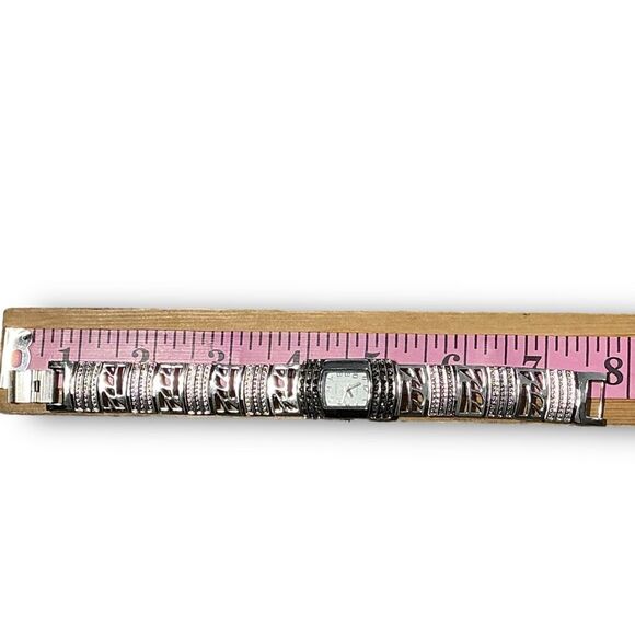 Geneva Y2K Vintage Platinum with Back & Crystal Rhinestones Tonneau Shaped Face main image 14